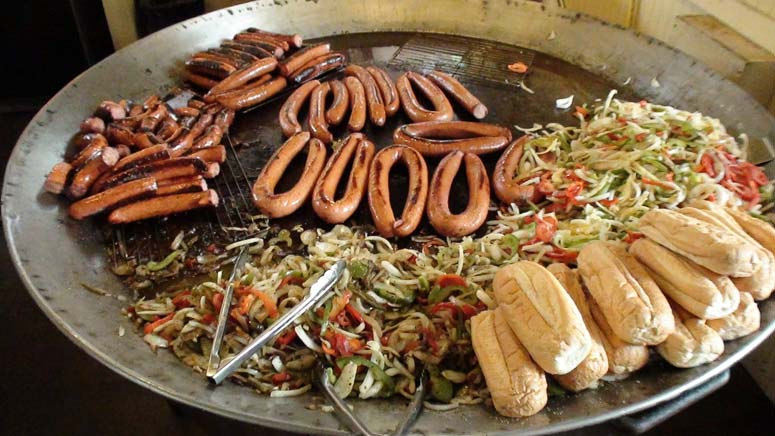 One of @Dollywood Park's delicious Big Skillet meals. This one: a  sausage, pepper and onion dog