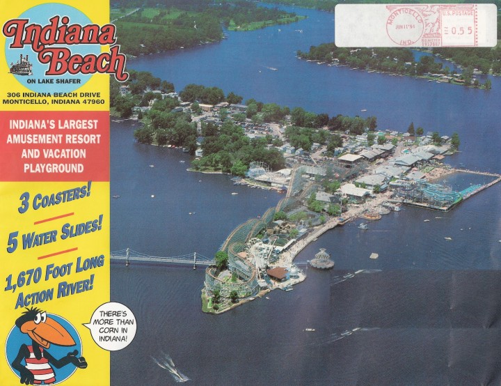 Map of Indiana Beach needed Theme Parks, Roller Coasters, & Donkeys