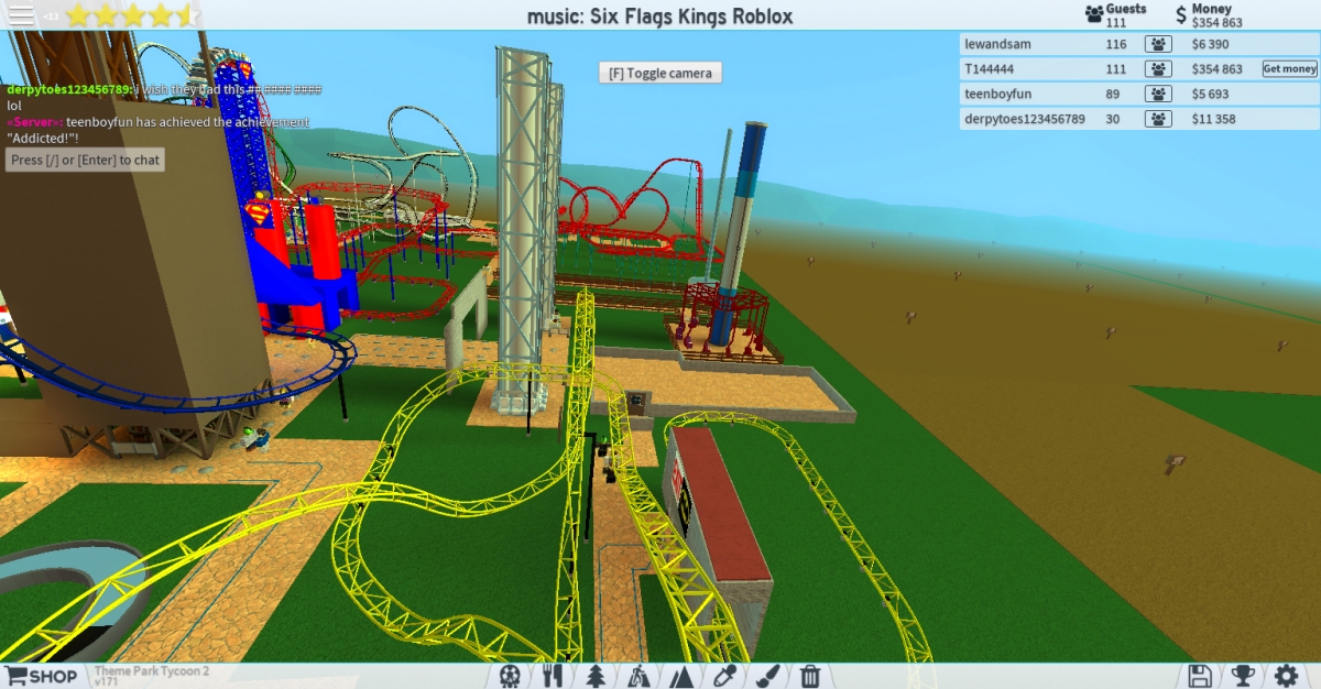 Six Flags Kings Roblox Theme Park Tycoon 2 Roller Coaster Games Models And Other Randomness Theme Park Review - how to raise your roblox theme park tycoon rating