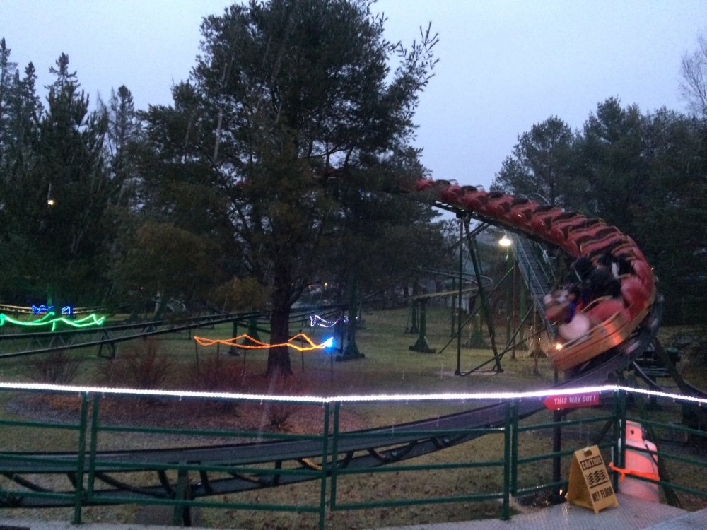 Rudy's Rapid Transit Coaster Drop (Night 2).JPG