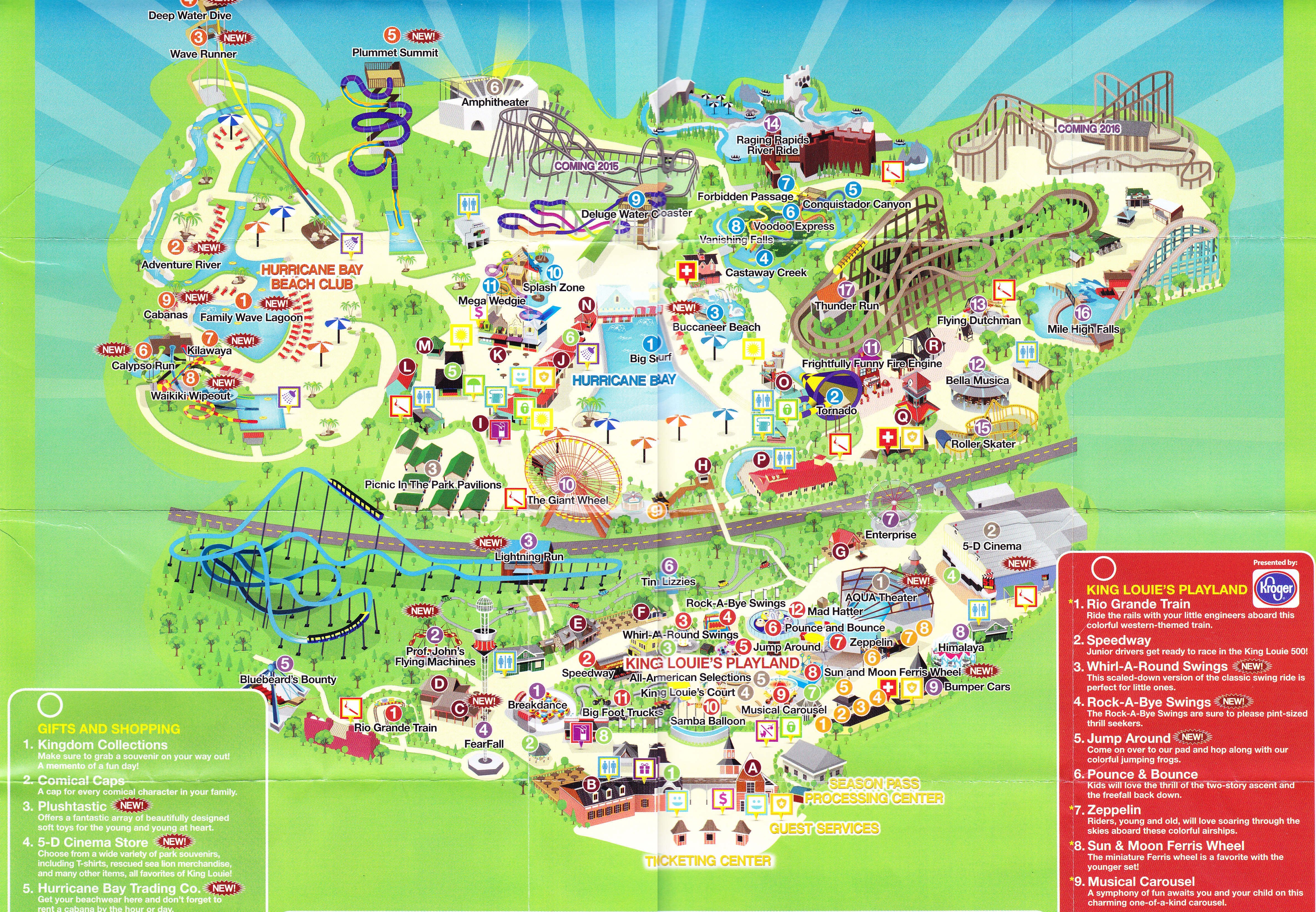 Kentucky Kingdom Park Map Kentucky Kingdom   2014 Park Map