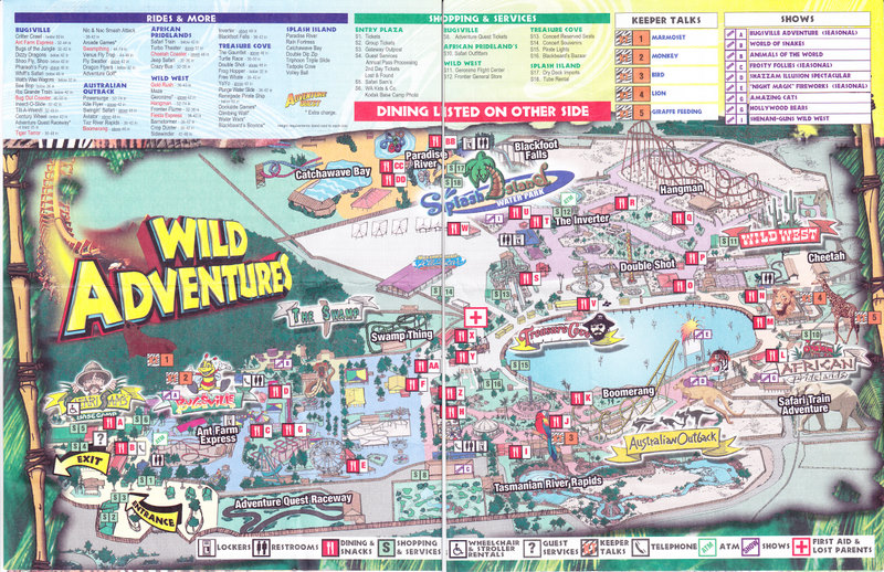 Park Map Wild Adventures Theme Park Theme Park Map Wild Adventures