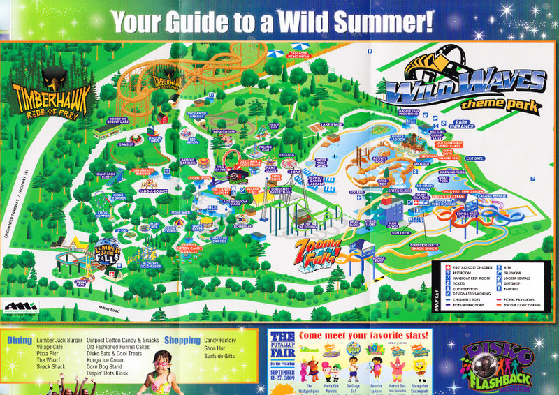 Wild Waves Theme and Water Park 2009 Park Map